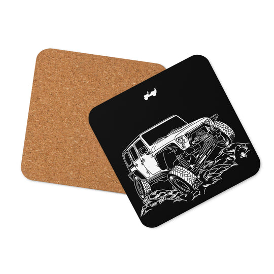 Cork-back Coaster | White Jeep [Single]