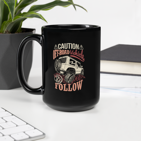 Black Glossy Mug | Caution | 15oz