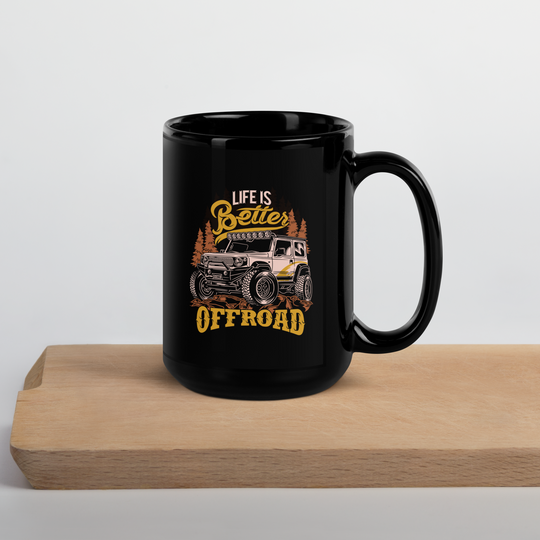Black Glossy Mug | Life Better | 15oz